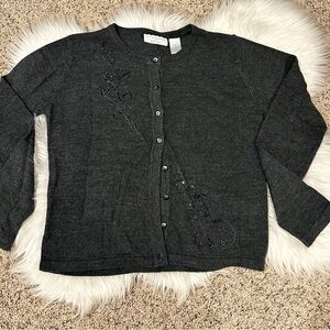Christopher and Banks charcoal cardigan sweater